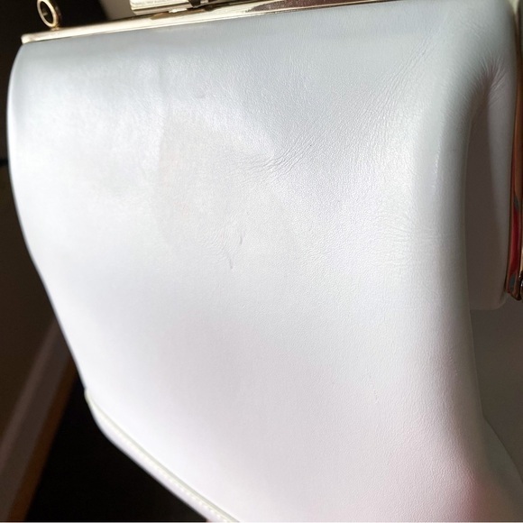 Anine Bing Bag Noah Shoulder Crossbody Chain Gold Leather Minimal White GUC - Picture 3 of 16